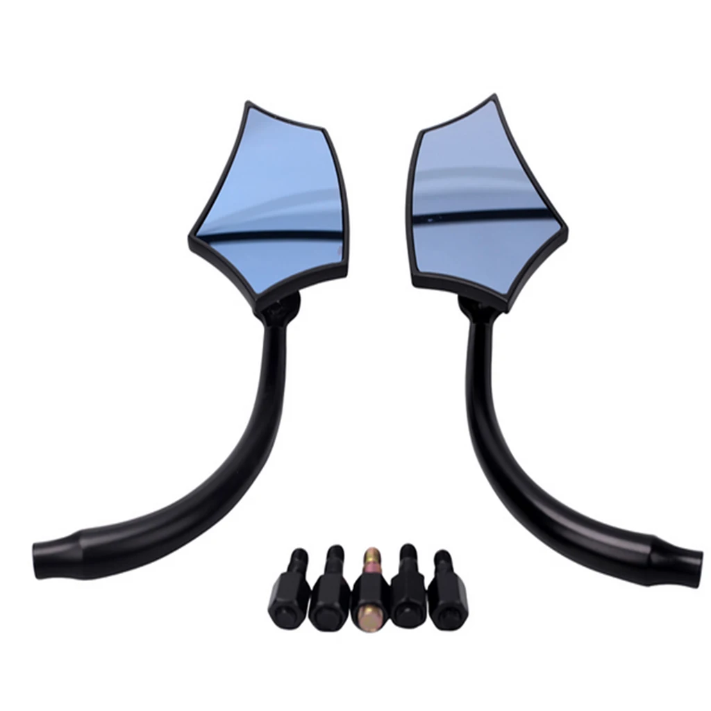 

2pcs Motorcycle Motorbike Rearview Side Rear View Mirrors Smoke Blue Glass