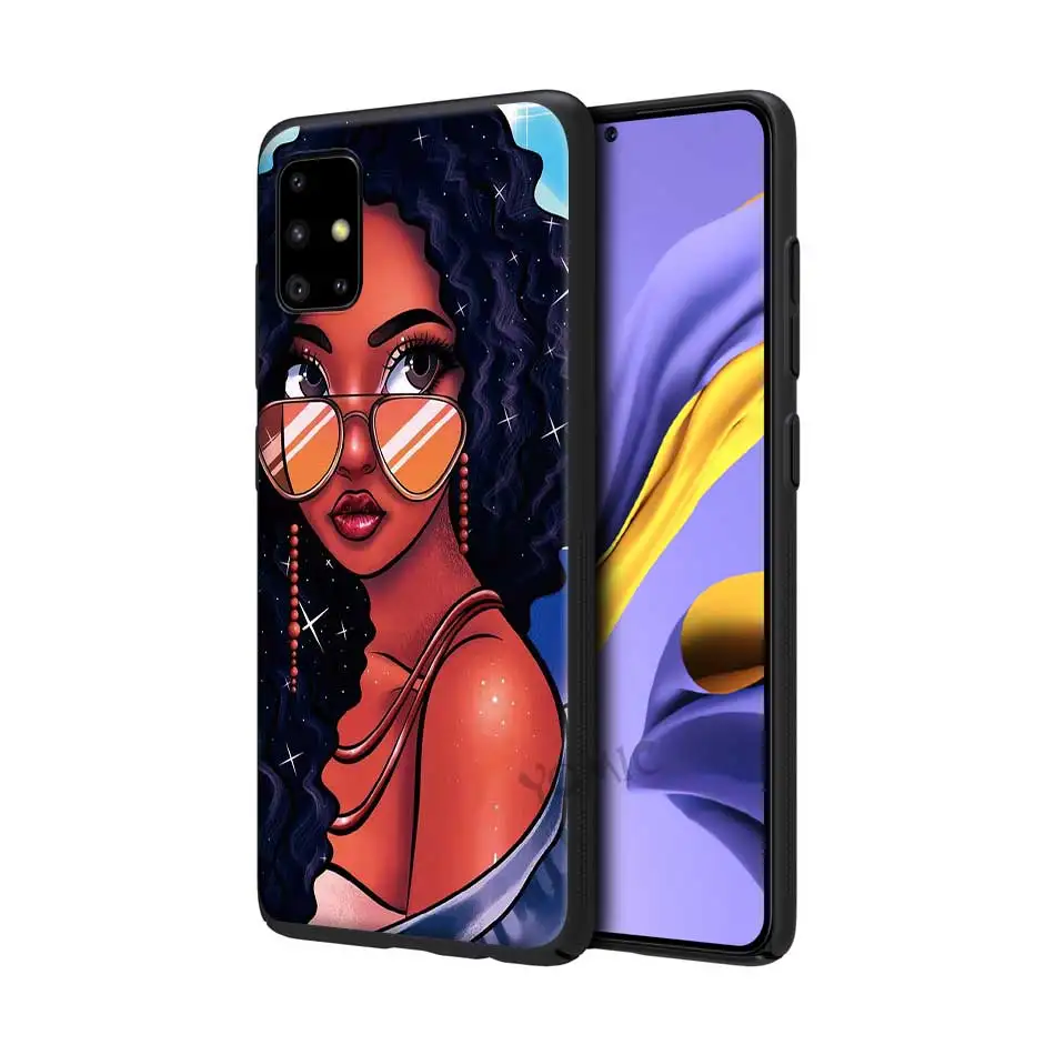 

Beauty Afro Girl Puffs Phone Case for Samsung Galaxy A51 A71 A21s A31 A12 A41 A11 A02s A42 A01 A21 EU A91 A32 A52 A72 5G Cover