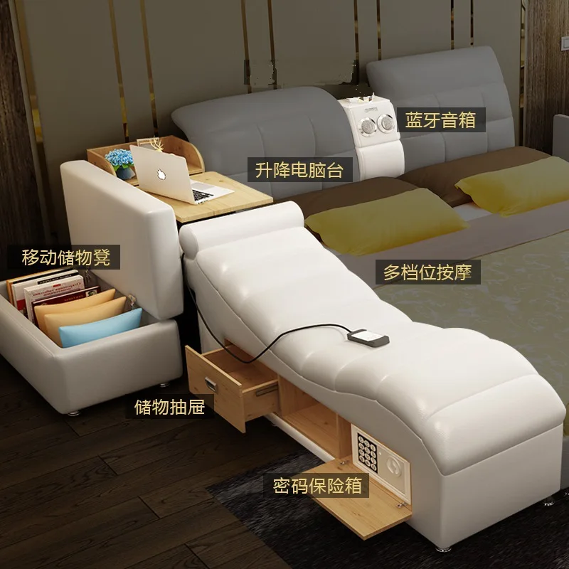 Умная оправа для кровати освещение سdormitdormitdormitdormitmuebles dormitorio из натуральной кожи