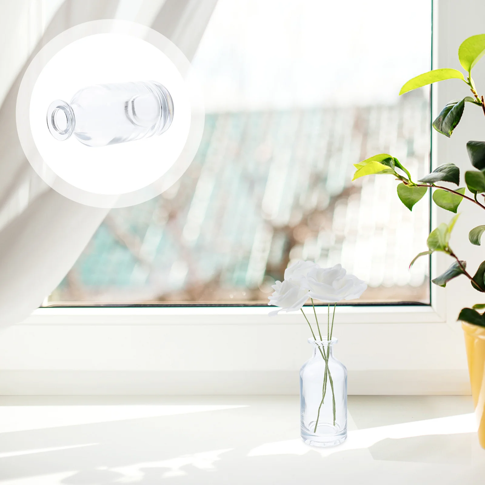 

2 шт. практическое стекло маленькие вазы офисные Цветочные держатели для хранения (прозрачные)