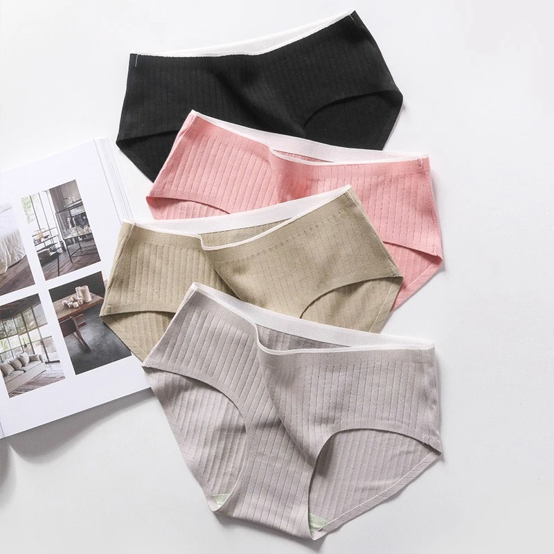 

Бесшовные женские трусики со средней талией и антибактериальными хлопковыми трусиками