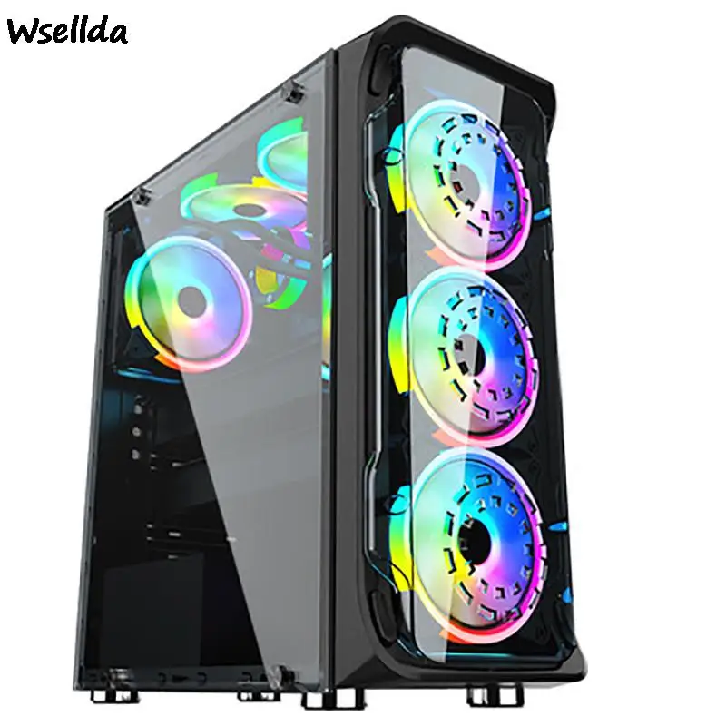 

Dazzle shadow ATX Gaming Computer Case Fan Watercooled Front I/O Tempered Full Side Penetration Pc Gamer Gamer Cabinet PC Case