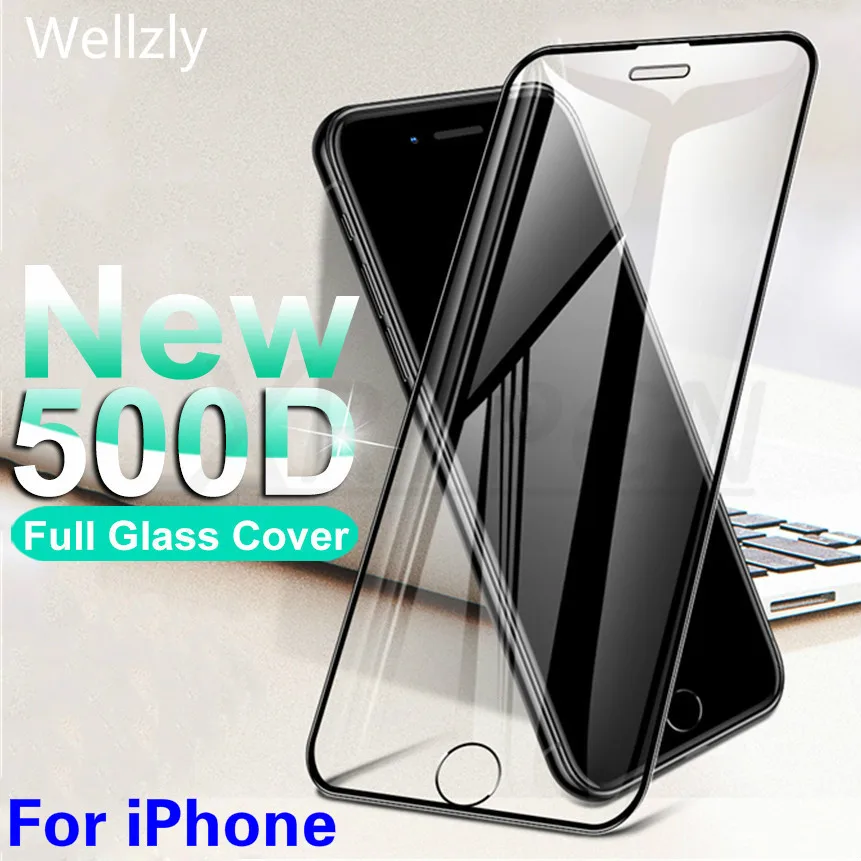 Изогнутое защитное стекло 500D для iphone SE 2020 6 6S 7 8 Plus закаленное iPhone 11 Pro XS Max X XR