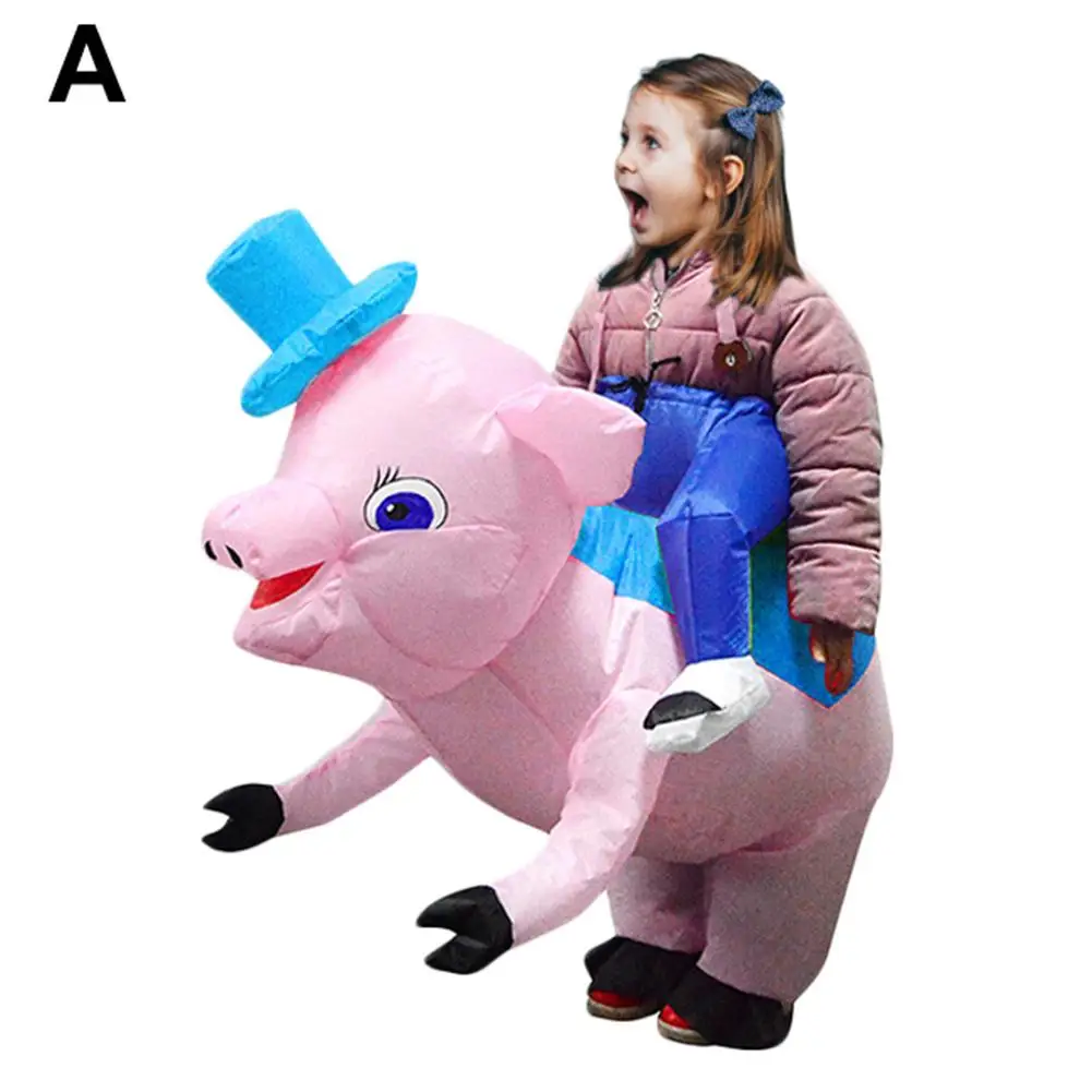 Надувная одежда свиньи для взрослых и детей забавная ходящая свинья костюм