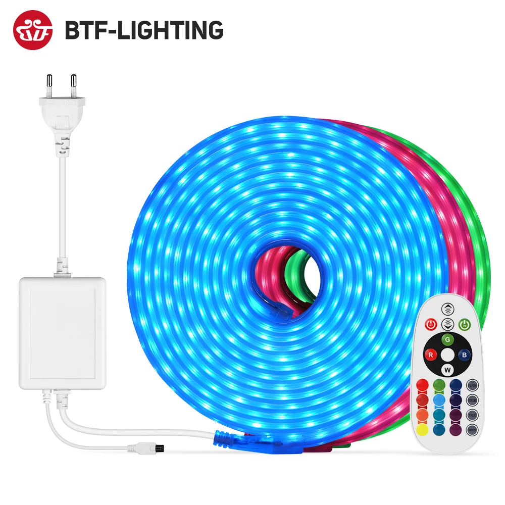 

10 Meters AC 220V LED Strip Light 5050 RGB LED Lights High Safety High Brightness Flexible Light Strip Outdoor USE IP67 LED Tape