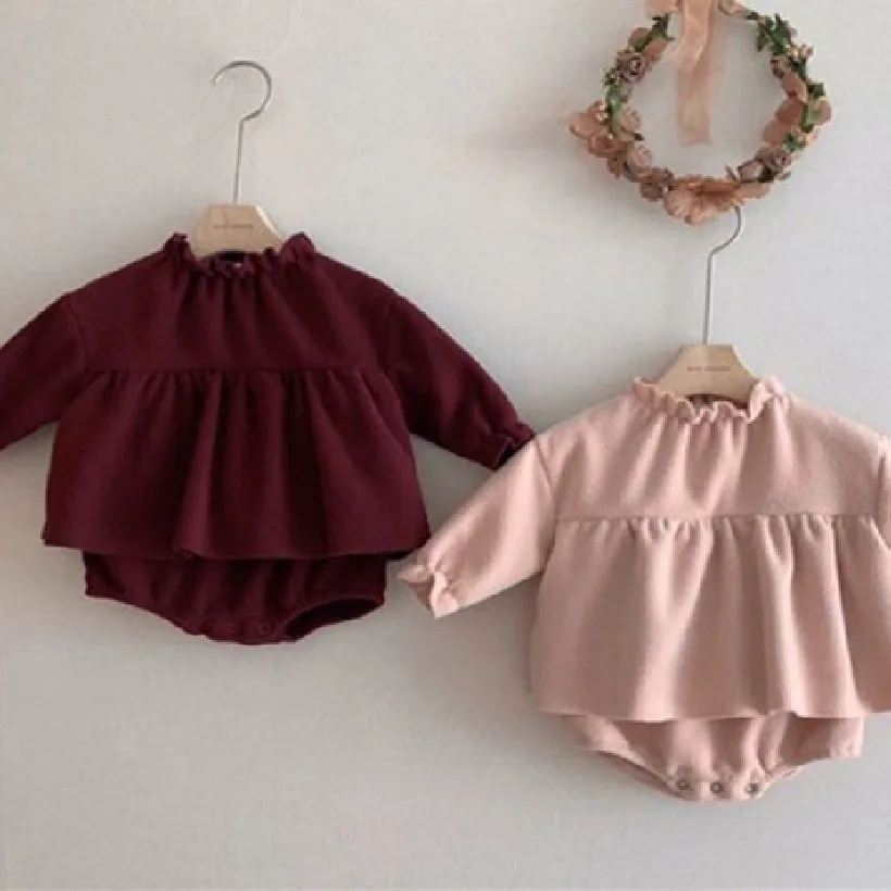 Одежда для новорожденных Бархатный зимний комбинезон маленьких девочек Толстый