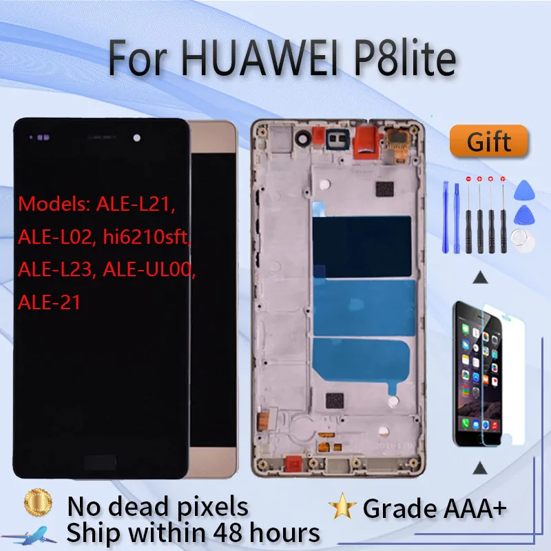 

Для HUAWEI P8 облегченная версия ALE-L21 ЖК-дисплей Оригинальный сенсорный экран в сборе с передней панели телефона сенсорный экран стекло, цвета: ...
