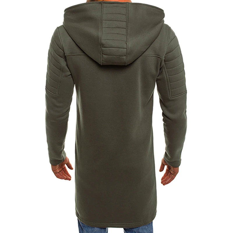 

Mens Hoodies Long Coat Men's Clothing Solid Zipper Hooded Sweatshirt Male Coat Military Casual Long Coat Hoodies Ropa Hombre