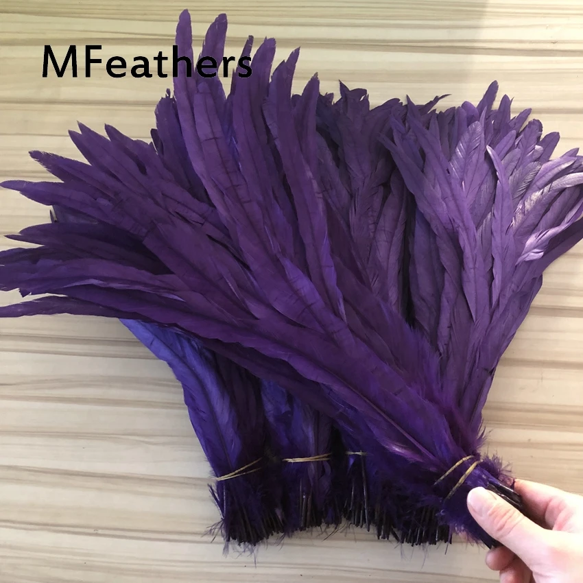100 шт. пурпурный цвет Петух Куриные перья 35-40 см маска на Хэллоуин головной убор