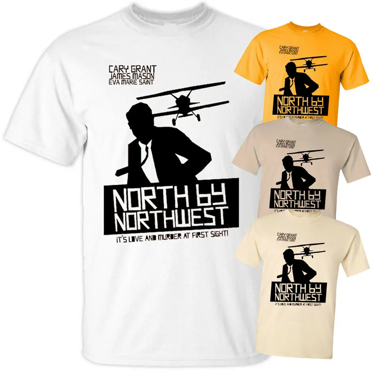 North By Northwest V1 Alfred Hitchcock 1959 Футболка белая все размеры S 5Xl| |