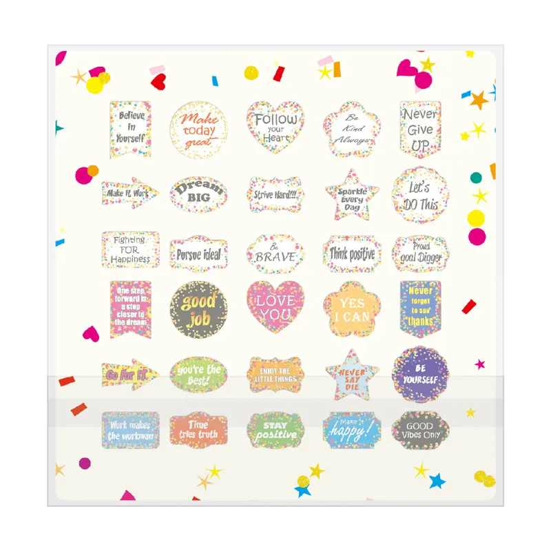 30Pcs Vinyl Inspirational Words Stickers Pack Motivational Encouragement Decals for Laptop Ipad Car Luggage Water Bottle Helmet |
