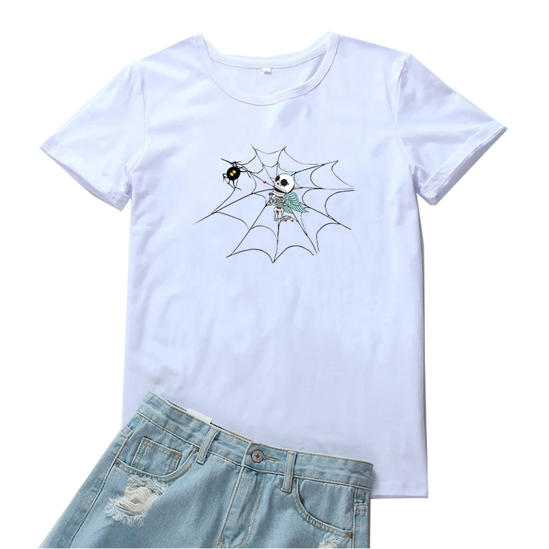 Женские футболки с надписью Stick A Skeleton Bug милая мультяшная футболка женские