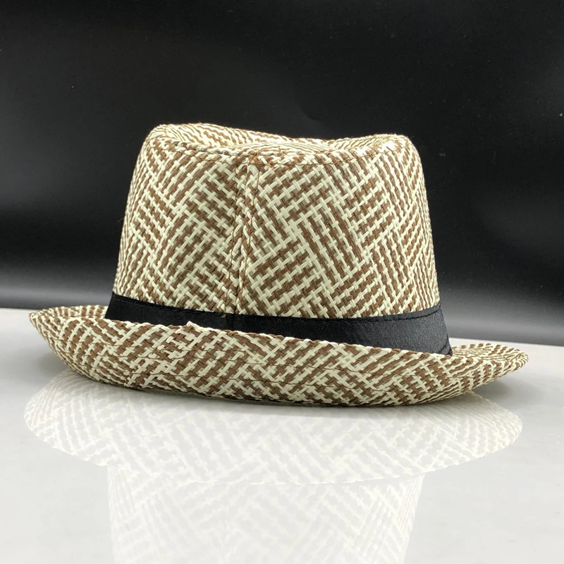 Модные летние соломенные мужские шляпы «Fedora» Мужская Гангстерская шляпа Кепка летняя пляжная шляпа Панама шляпа сомбреро шляпа с полями для путешествий