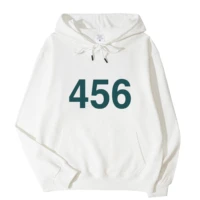 2021 popular squid game no 456 player high quality printed hoodie 100 cotton pocket sweatshirt unique unisex top asian size