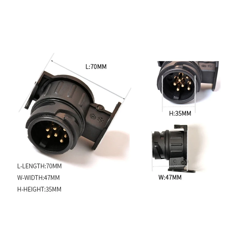 

12V ABS Trailer Adapter Connector 7 Pin To 13 Pin Caravan Electrical Signal Converter Adaptor Towbar Towing Socket