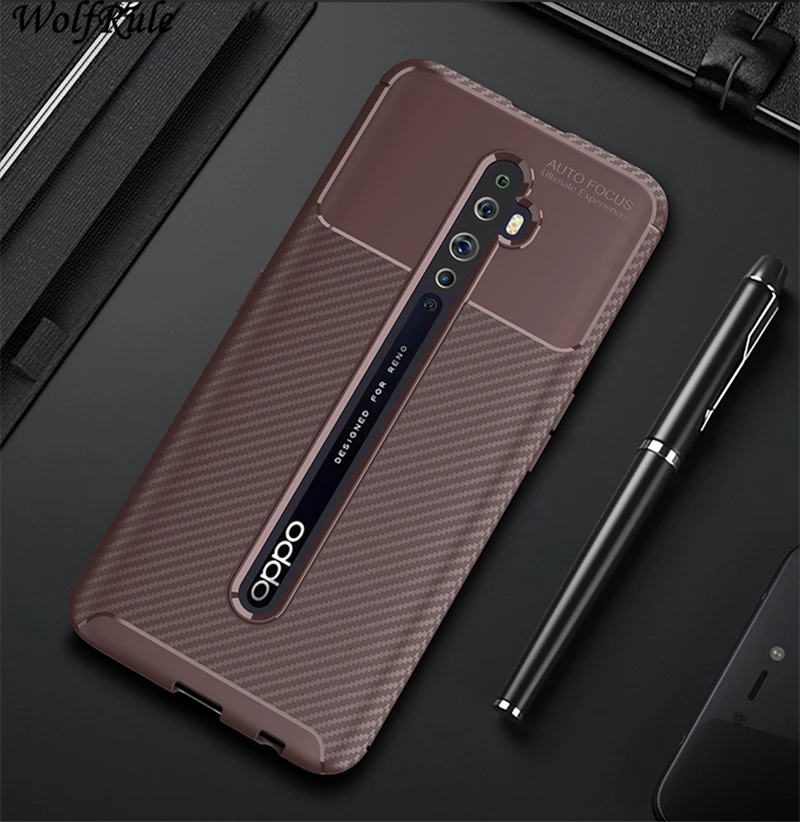For Cover OPPO Reno 2Z Case Shockproof Bumper Carbon Fiber Texture Business Fashion Coque Case For Reno 2Z Cover Reno 2Z 6.53