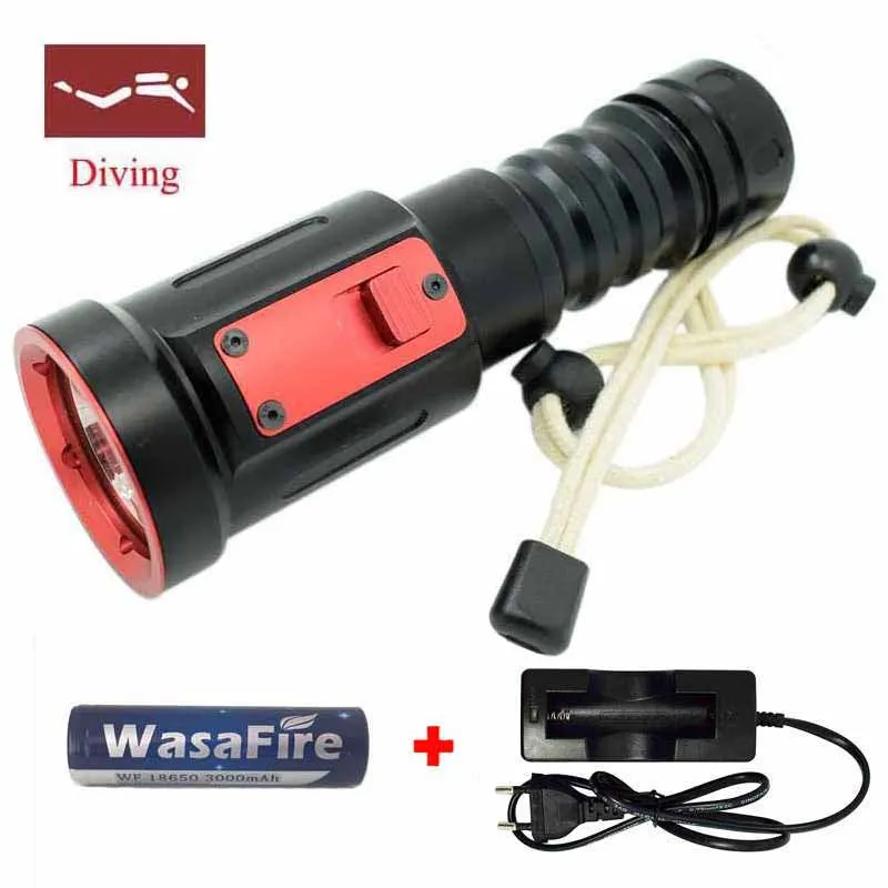 Светодиодный фонарик для дайвинга 5000 люмен водонепроницаемый погружной фонарь