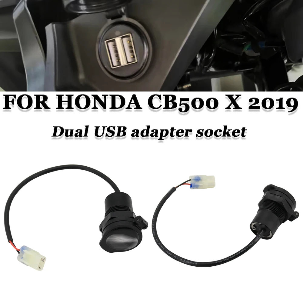 

Socket Splitter USB Charger Cover Car Charger with Led Light Power Adapter Motorcycle Socket Mount For Honda CB500 X 2019