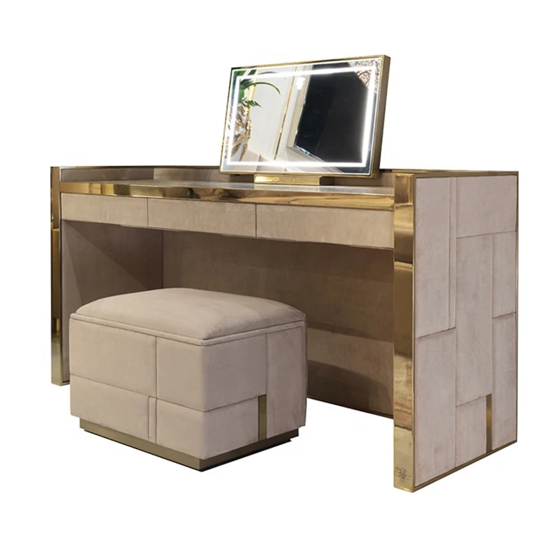 Современная роскошная мебель для спальни под заказ Зеркальный туалетный