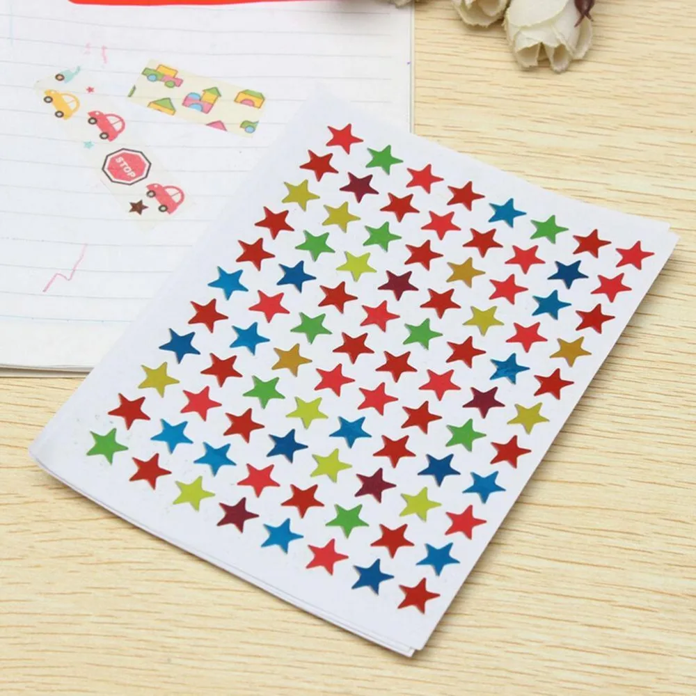 2018 nuevo 10/hoja pegatinas en forma de estrella etiquetas para ni&ntilde;os de la escuela lindo maestro recompensa pegatina regalo jard&iacute;n de infantes chico cuerpo de la mano-2