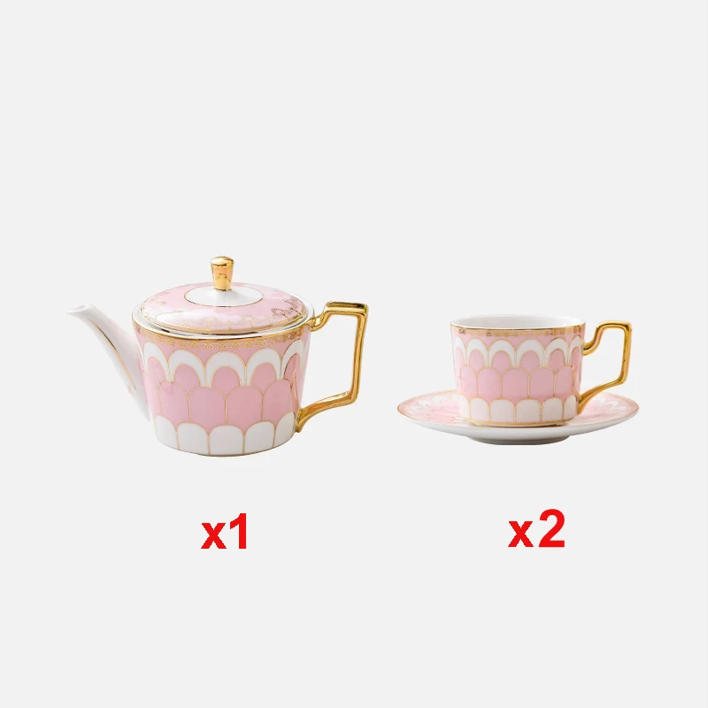 3piece set Высококачественная Изысканная кофейная чашка из костяного фарфора, европейская винтажная чайная чашка, чайный чайник, чайный чайник и чайная чашка и блюдце, набор - Цвет: 3piece set