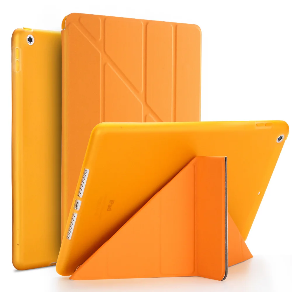 Orange GOLP Чехол для iPad Air 2, PU кожаный чехол-подставка с откидной передней крышкой из мягкого ТПУ Смарт-Чехол для iPad Air 2 - Цвет: Orange