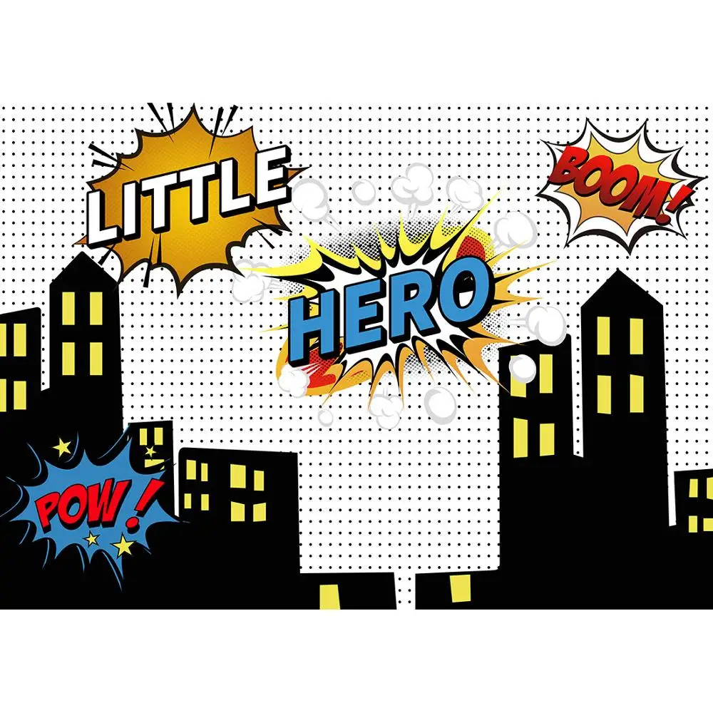 Детские комиксы супер герой маленький мальчики день рождения вечерние баннеры