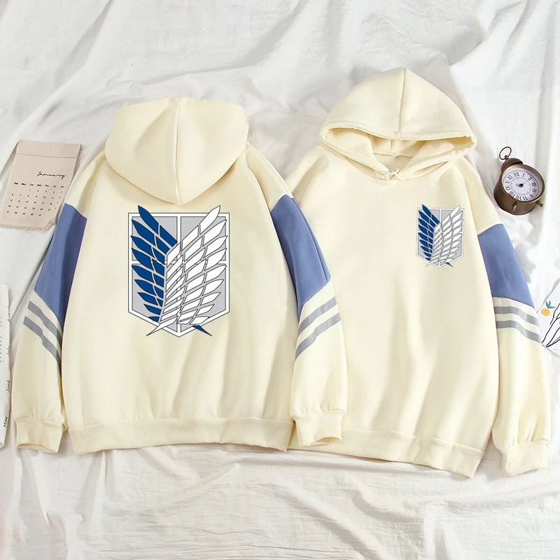 

Anime Attack on Giants Allen Plush Sweatshirt Cartoon Bat Sleeve Kangaroo Pocket Fleece Hoodie Suits Winter Casual pullover 2021