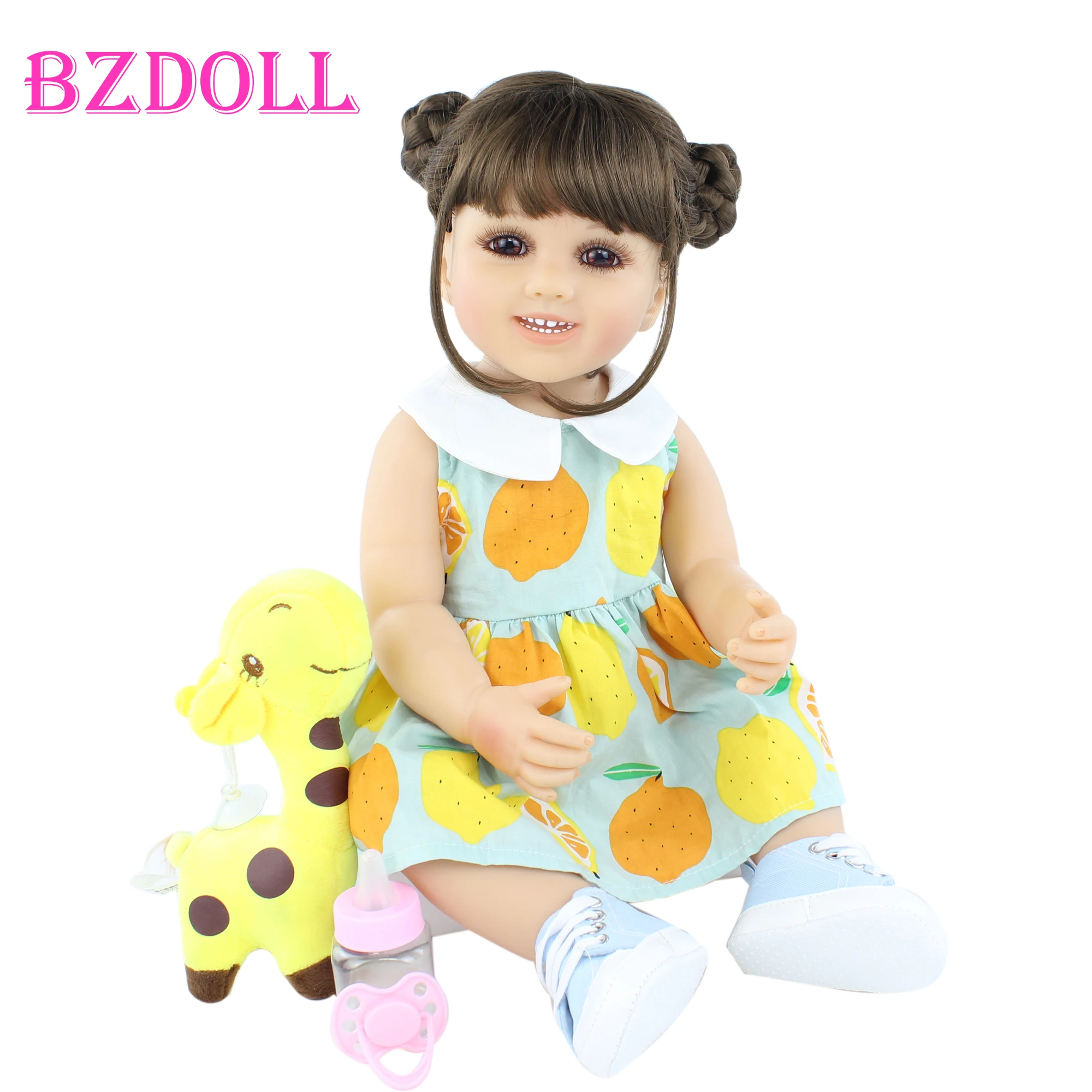 55 см всего тела силикона Reborn Baby Doll Реалистичная кукла винил живой Блуза с