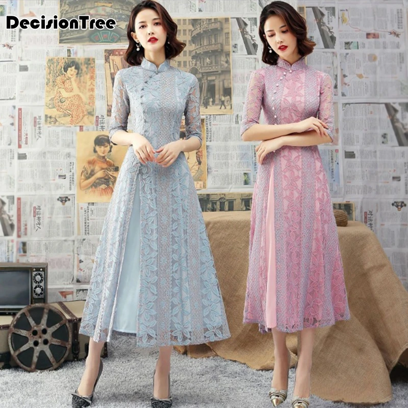 Женская традиционная вьетнамская одежда aodai вьетнамские халаты и брюки вьетнамские костюмы Улучшенный чонсам