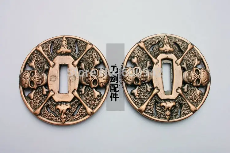 Кованый аксессуар-Tsuba фитинг для Katana Saber sword Samurai Blade death's head | Дом и сад