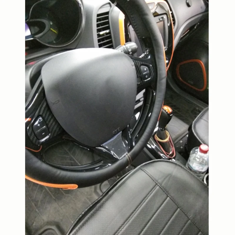 Для Renault Clio 4 Clio4 2013 14 15 16 17 2018 ABS углеродное волокно отделка Руля автомобиля Обложка