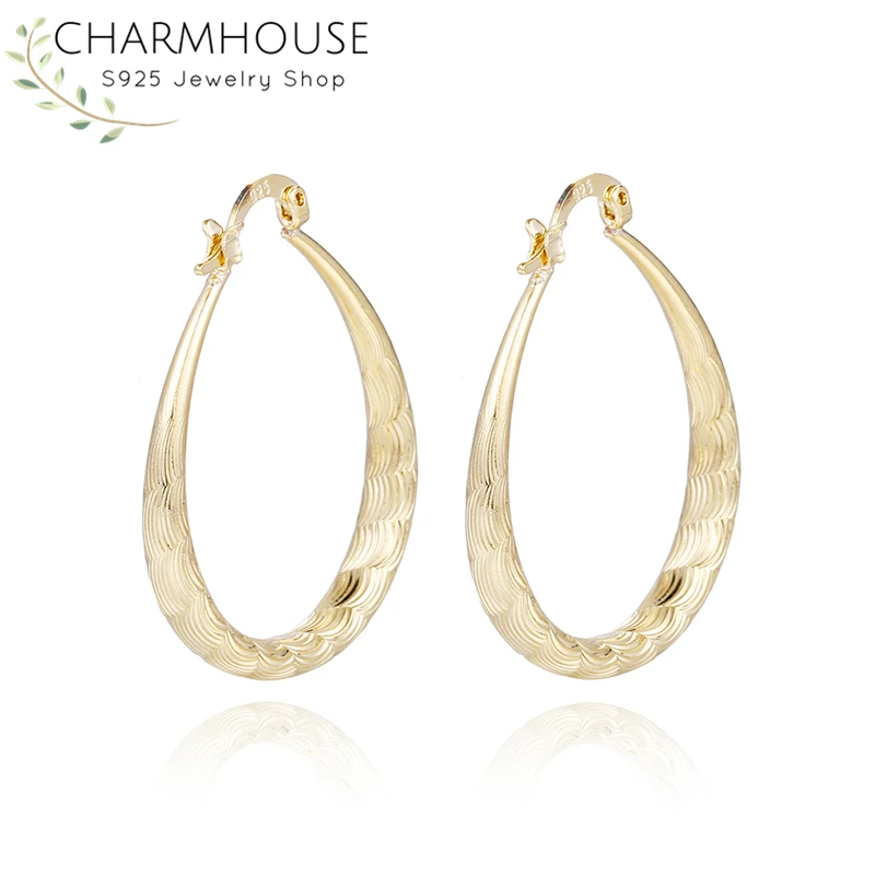 Желтые золотистые серьги-кольца для женщин u-образный зажим сережки Brincos Femme