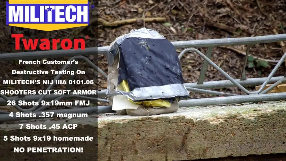Test Video--Militech NIJ IIIA 10x12 STC Cut Aramid Panel French Customer's Destructive Video | Безопасность и защита