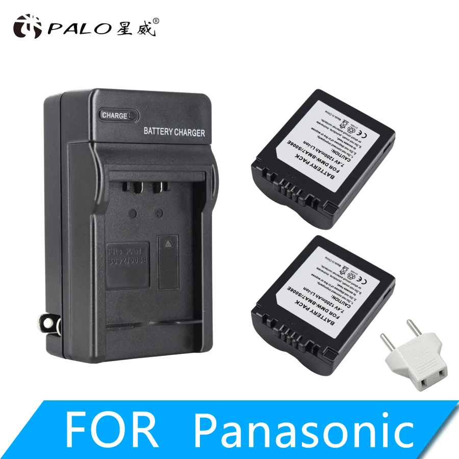 2pcs and charger PALO 1200 мА/ч, CGA-S006E S006E Li-Ion Батарея для цифрового фотоаппарата Panasonic Lumix DMC-FZ7 FZ8 FZ18 FZ35 FZ28 FZ38 FZ30 Камера запасная батарея - Цвет: 2pcs and charger