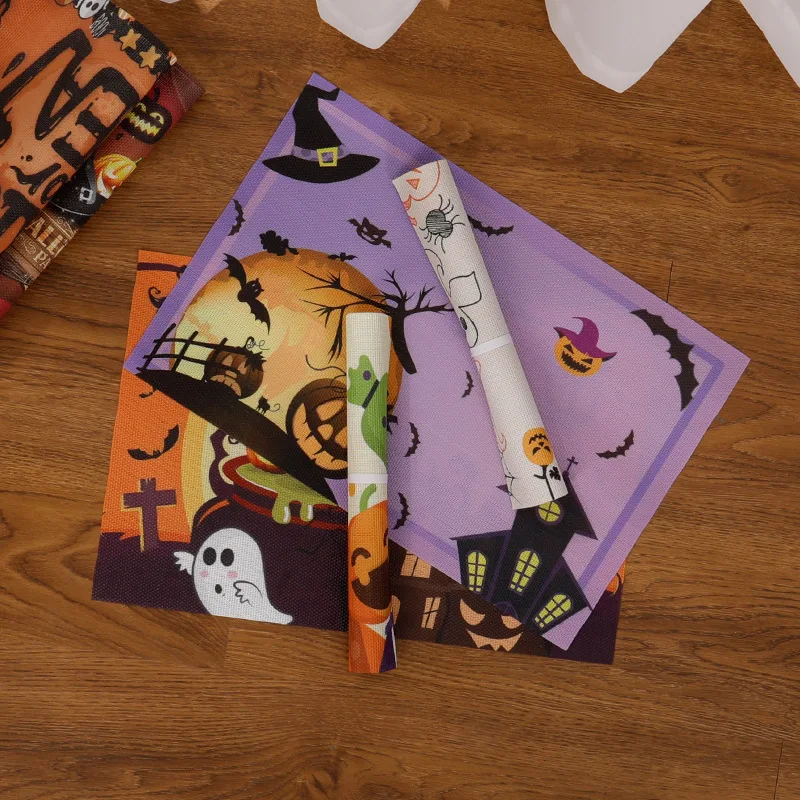 Хэллоуин Пасха ПВХ тканые салфетки подставки праздничное украшение