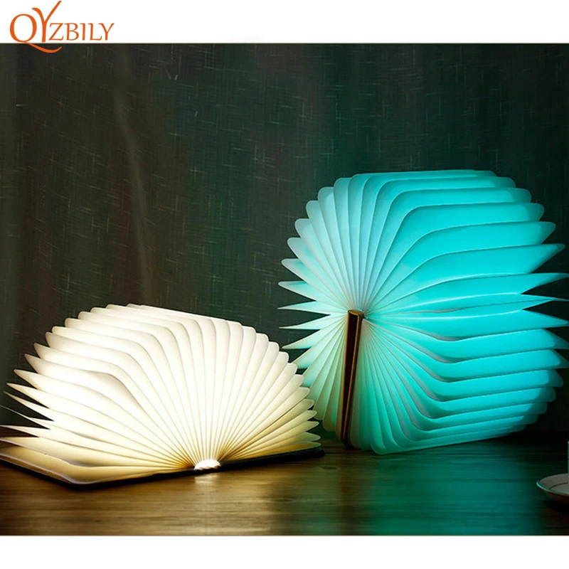 Книжный светодиодный светильник шесть цветов складная деревянная портативная