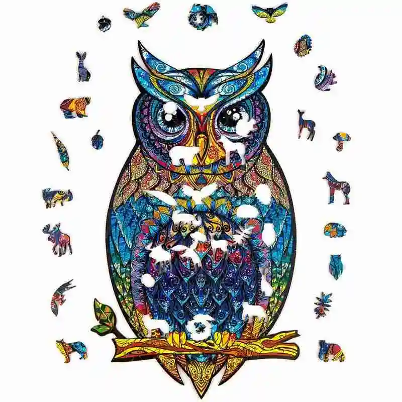 

Animal Jigsaw Puzzles Unique Wooden Mysterious Puzzle Gift For Adult Kids Educational Fabulous Montessori Children's Toys Gift