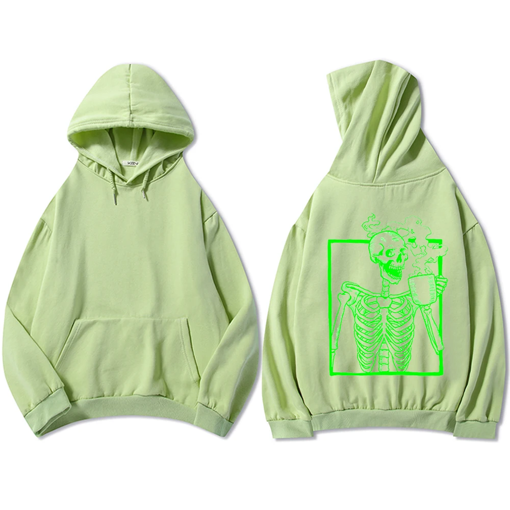 

Sweatshirt Skull Print Green Hoodie Gothic Black Hoodies Women Aesthetic Gothic Cotton Plus Sweatshirt Vintage Sweatshirtswomen