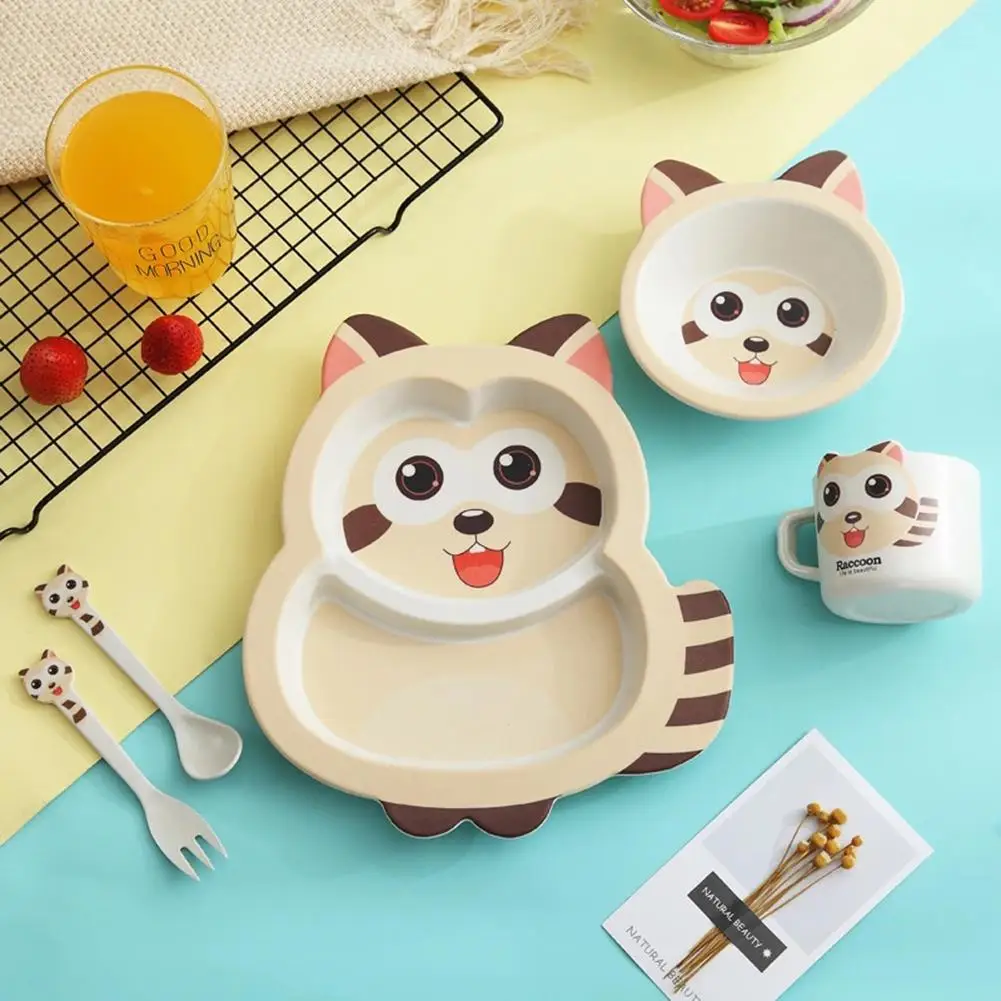 5 шт. набор детской посуды детская чаша и тарелка креативный мультфильм Трубная