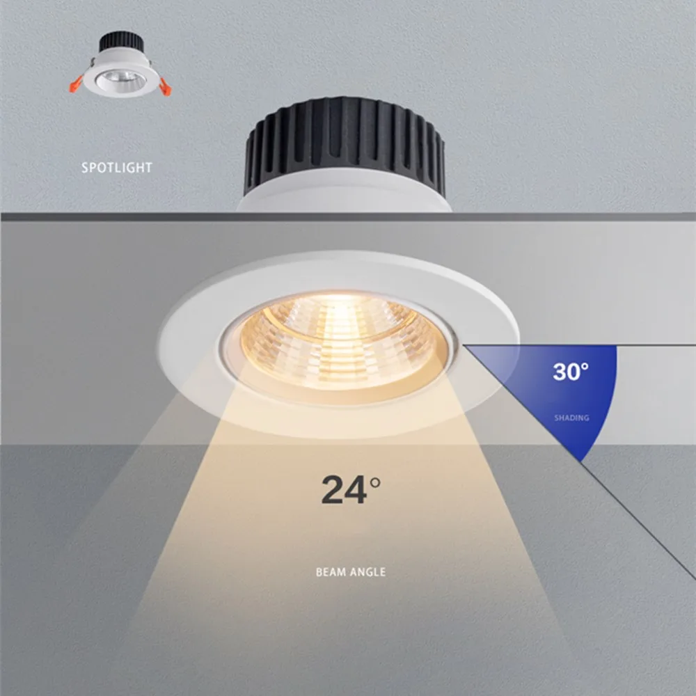 Lámpara empotrada Led de 5W, 9W, 12W, foco de luz empotrada moderna, para sala de estar, 110/220V, accesorio de luz Led
