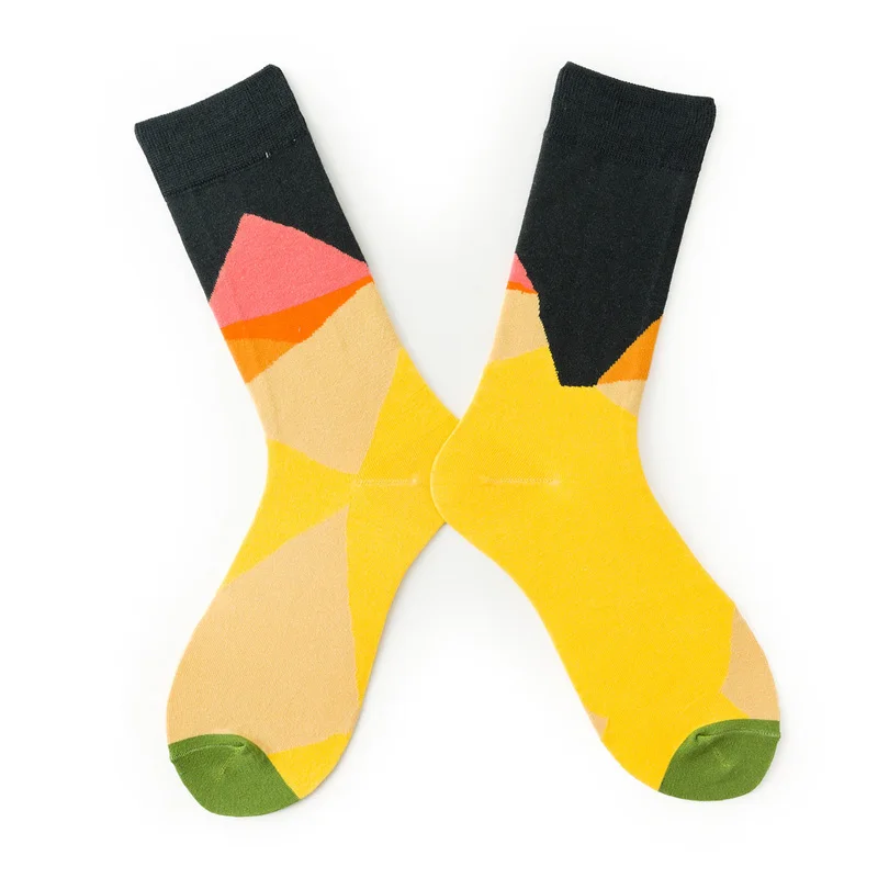 Сезон осень-зима женские смешные мужские носки с цветочным принтом в виде птиц