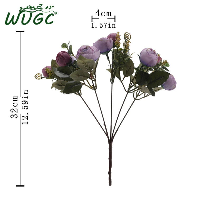 32 см картина маслом чайная роза шелковые искусственные цветы 5 больших голов