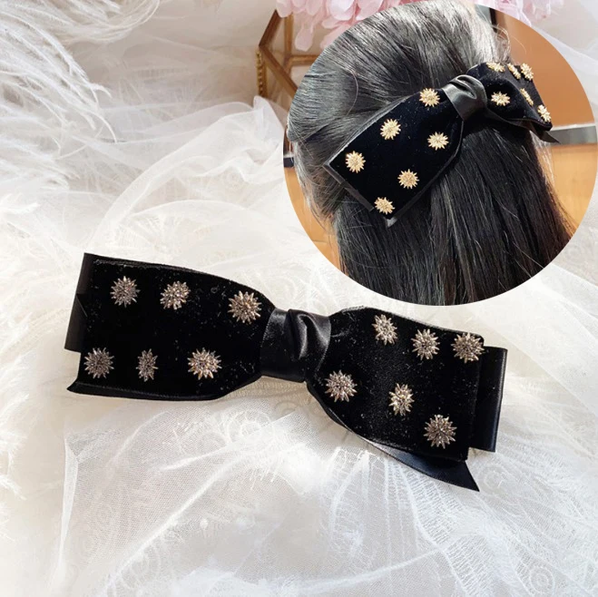 

Роскошные заколки для волос в стиле ретро, модные блестящие заколки для волос с бантом, женские заколки для девочек, украшения для волос, акс...