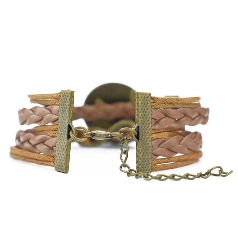 Браслет в стиле ретро коричневый браслет из восковой верёвки для женщин
