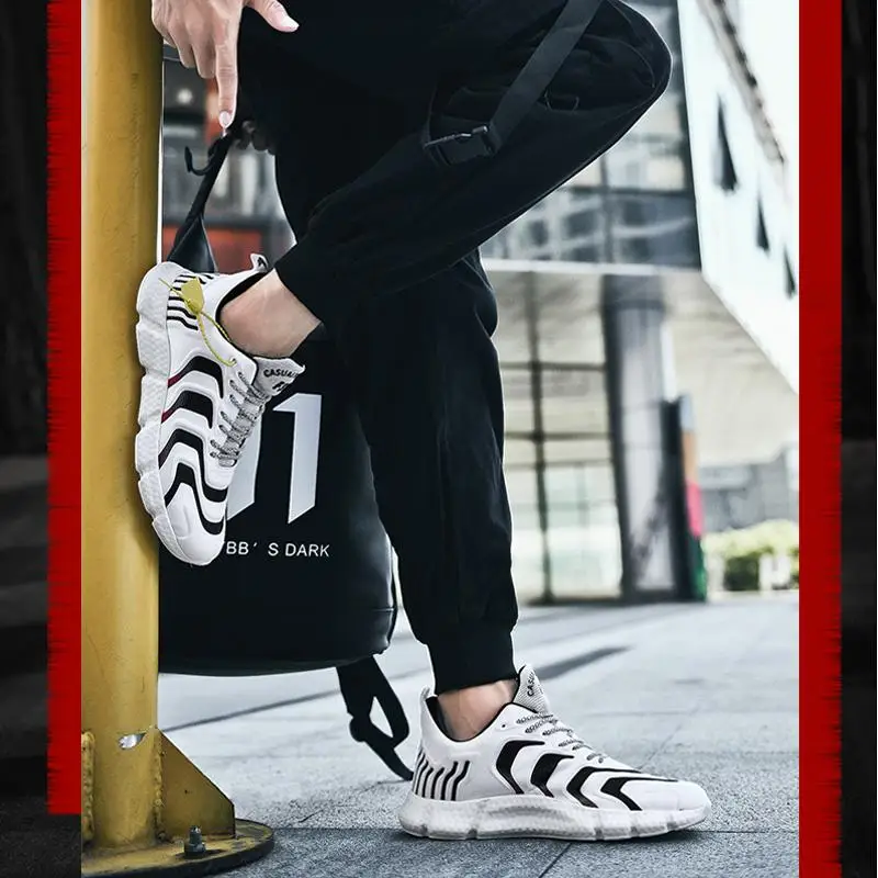 

Summer Men Casual Mesh Shoes Fashion Outdoor Sneakers Men Shoes Breathable Safety Footwear New Flat Lace-Up Casual Shoes 2021