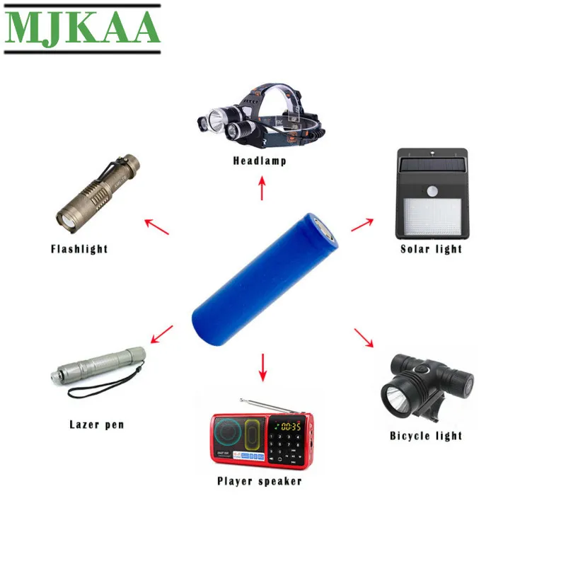 MJKAA 2 шт 18650 1800 mAh 3 7 V литиевая аккумуляторная батарея Li Ion плоские верхние батареи