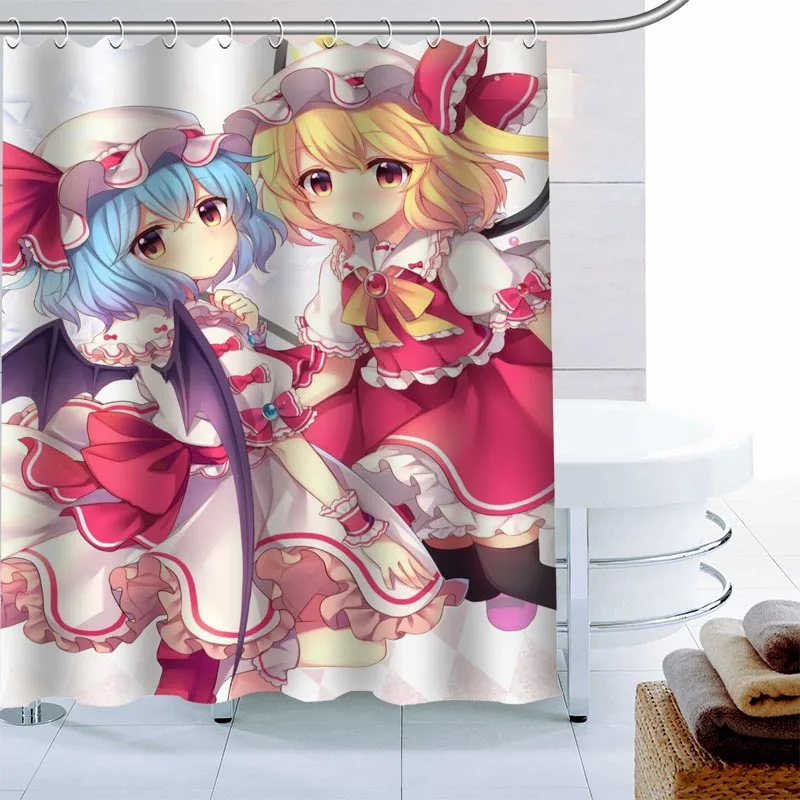 

Modern Touhou Project Shower Curtain Palm Decor Waterproof Polyester Fabric Bath Curtain 180X180cm Eco-friendly Bathroom Curtain