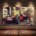 ВИНТАЖНЫЙ ПЛАКАТ с машинками Ferraris Classic Racing F1, гоночный автомобиль, художественная картина на стену, Картина на холсте для домашнего декора гостиной