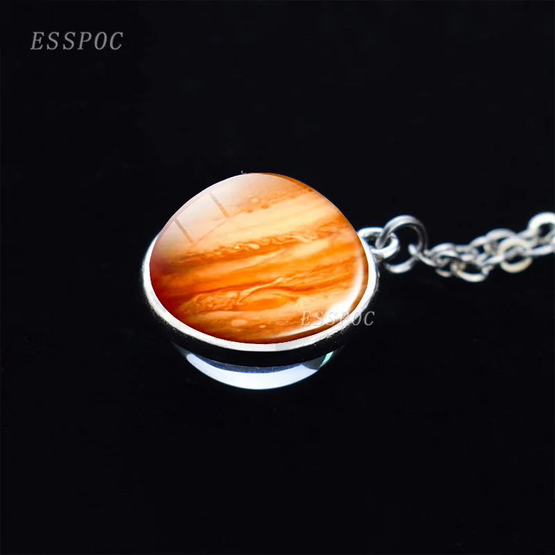 Полнолуние стеклянный шар планеты Кабошон ожерелье двухсторонний кулон